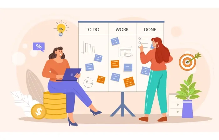 teamwork in project management flat design illustration 700